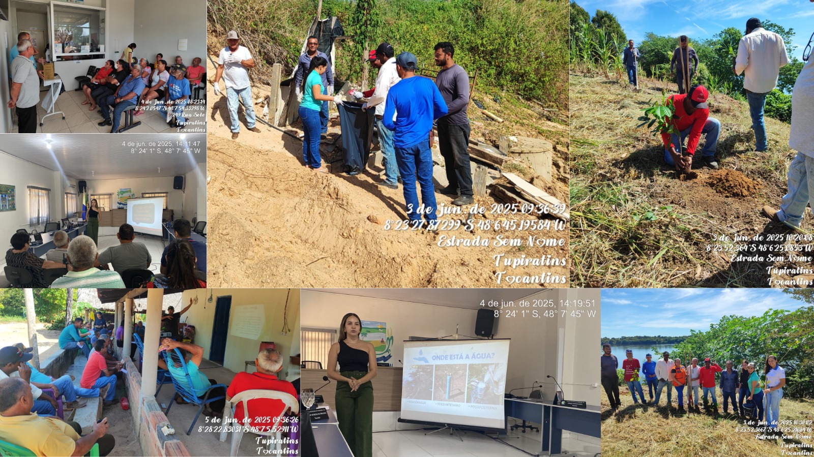 Tupiratins promove ações ambientais durante a Semana do Meio Ambiente A Prefeitura Municipal de Tupiratins, por meio da Secretaria Municipal de Meio Ambiente, realizou entre os dias 03 e 05 de junho de 2025 uma programação especial em comemoração à Semana do Meio Ambiente, com diversas atividades voltadas à educação ambiental, sustentabilidade e conscientização da população. A programação teve início no dia 03 de junho, com um mutirão de limpeza na zona urbana da cidade, promovido em parceria com a Secretaria Municipal de Saúde, com o objetivo de reforçar a importância do descarte correto dos resíduos sólidos. Em seguida, foi realizado o plantio de mudas em Área de Preservação Permanente (APP) às margens do Rio Tocantins, reforçando o compromisso do município com a recuperação ambiental e proteção dos recursos naturais. No dia 04 de junho, a programação continuou com o Seminário sobre o Descarte Consciente dos Resíduos Sólidos, realizado na UBS Vilmacy Ribeiro Ferreira, e contou com a participação da comunidade e profissionais da saúde. Na parte da tarde, a Câmara Municipal de Tupiratins sediou o 1º Fórum Municipal do Lixo e Cidadania, seguido da Palestra sobre o Uso e Reuso da Água, que trouxe reflexões sobre o consumo consciente e práticas sustentáveis no uso do recurso hídrico. Encerrando as atividades, no dia 05 de junho, foi realizado o Dia de Campo com Capacitação em Adubação Verde, no Projeto de Assentamento Remansinho, em parceria com o Ruraltins. A ação foi voltada aos produtores rurais da região, que puderam aprender técnicas de adubação orgânica como alternativa sustentável para o manejo do solo. A Semana do Meio Ambiente em Tupiratins reforça o compromisso da gestão municipal com o desenvolvimento sustentável e a educação ambiental, mobilizando a comunidade urbana e rural em prol da preservação do meio ambiente e da qualidade de vida.