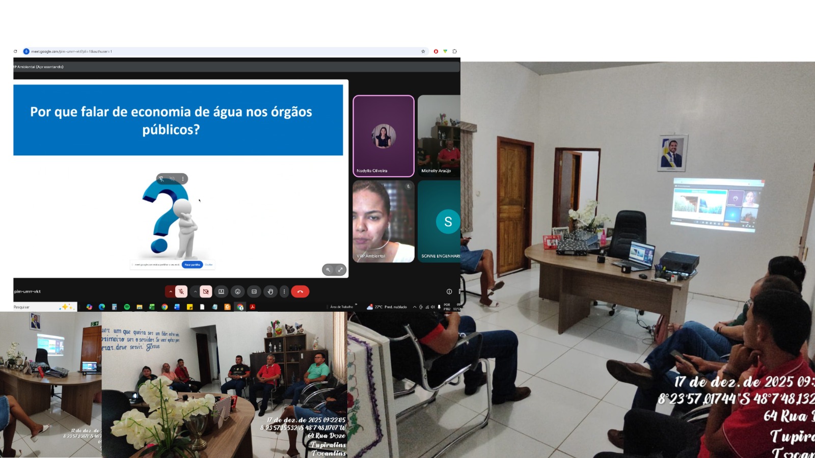 Prefeitura de Tupiratins realiza palestra da A3P sobre economia de água na administração pública.